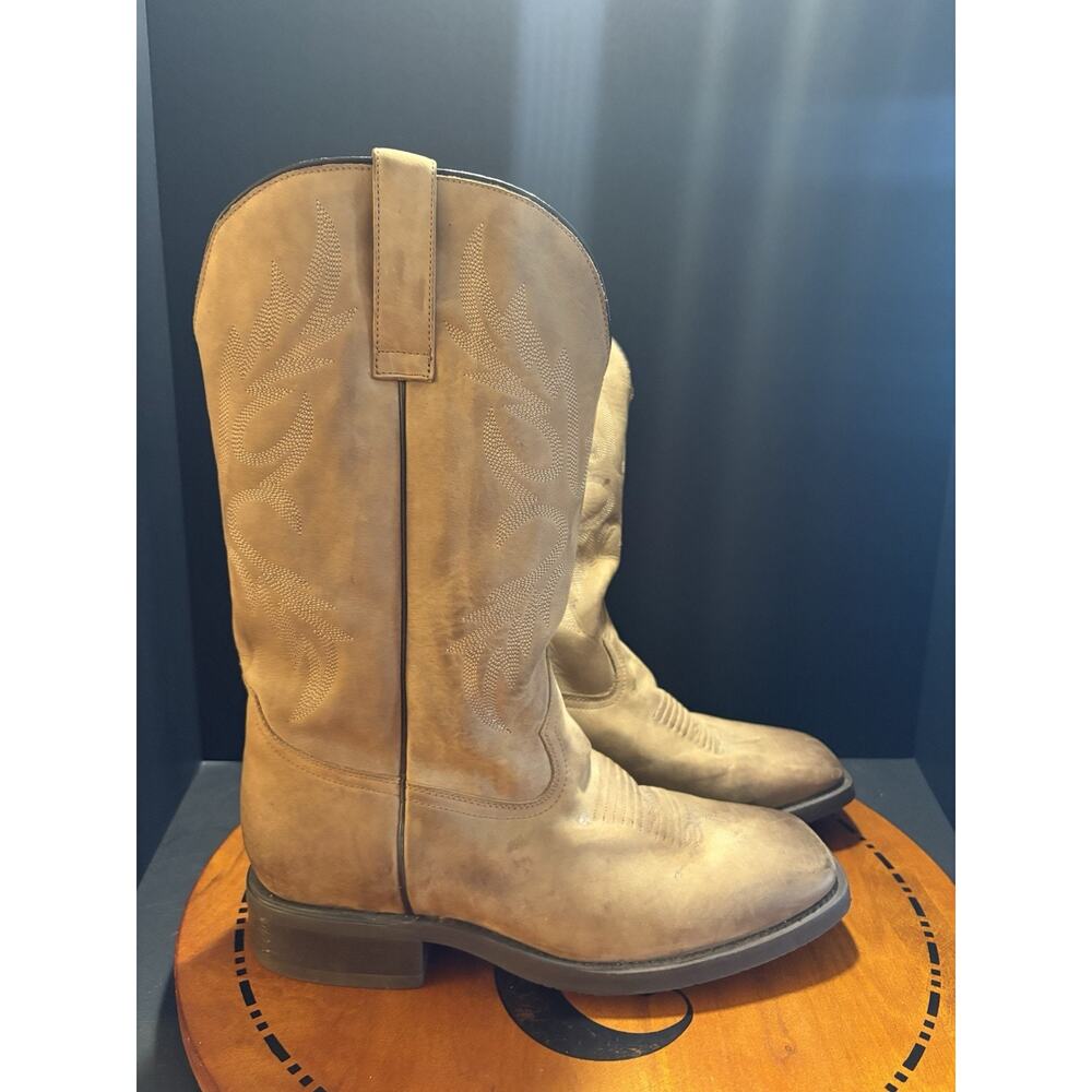 Masterson Genuine Leather Brown Western Cowboy Boots Mens Size 10 D Very Good